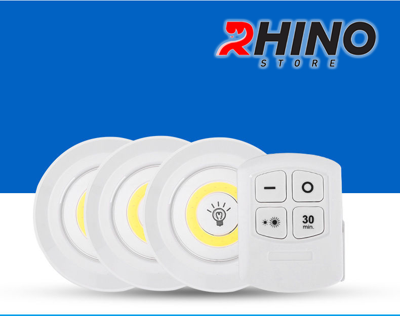 Đèn ngủ điều khiển từ xa Rhino L801, dùng pin AAA, 2 mức độ sáng ánh sáng trắng - Hàng chính hãng