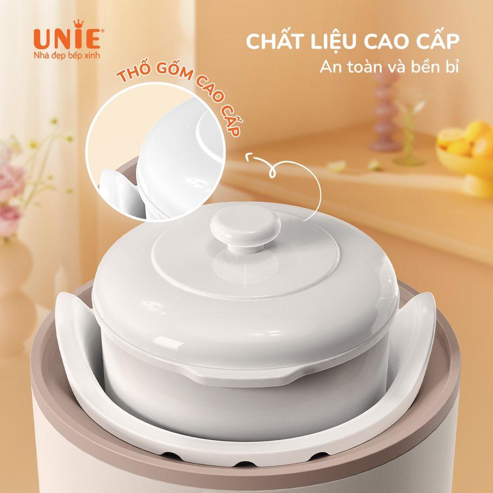 Nồi nấu chậm Unie USC08W, Chất liệu cao cấp thiết kế nhỏ gọn, 6 chức năng nấu đa dạng, chế độ tự ngắt khi cạn nước - hàng chính hãng