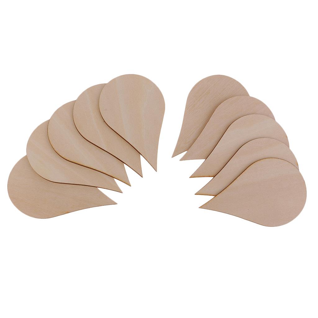 Natural Wood Drop Shapes Crafts DIY Wooden Embellishment