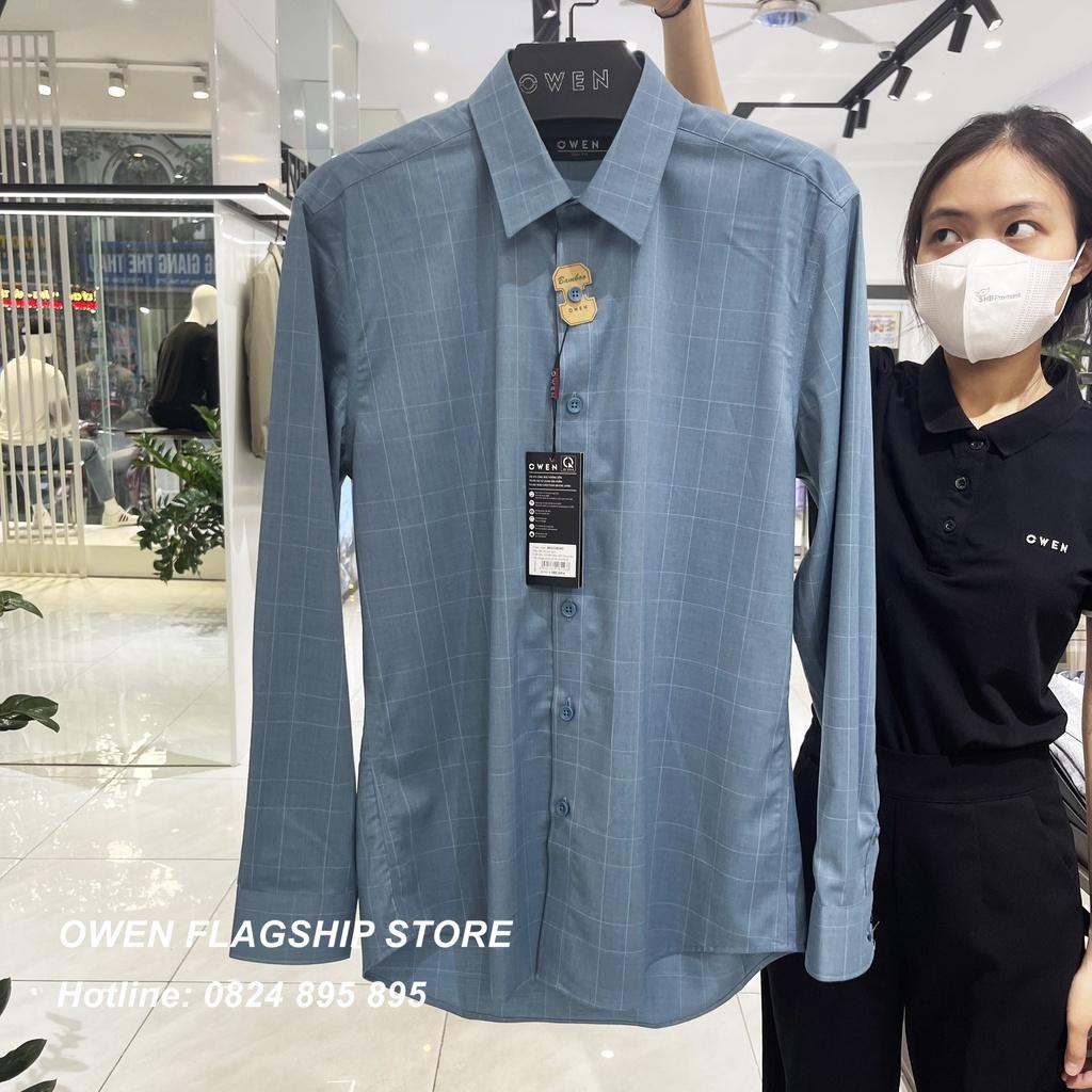 Áo Sơ mi Owen nam dài tay dáng Slimfit sợi Tre mềm mịn mát Mã AS220834D