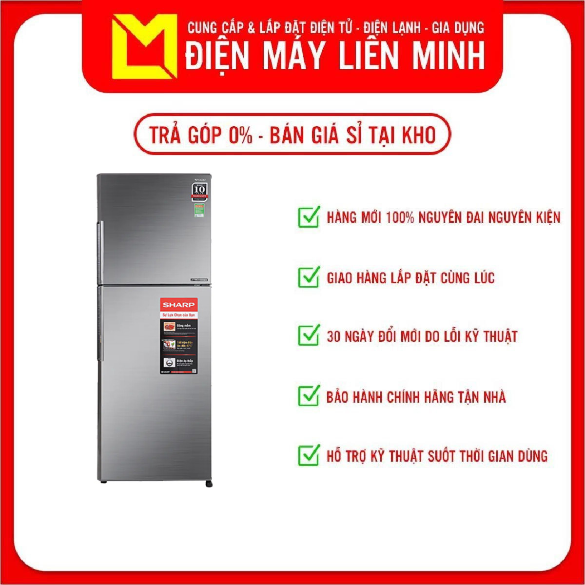 Tủ lạnh Sharp Inverter 315 lít SJ-X346E-DS - Hàng chính hãng (chỉ giao HCM)