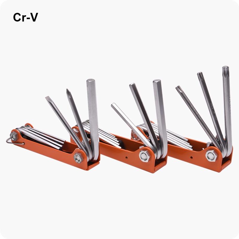Bộ Lục Giác Gấp gọn 8 Trong 1 Thép Chrome Vanadium 540611 HARDEN