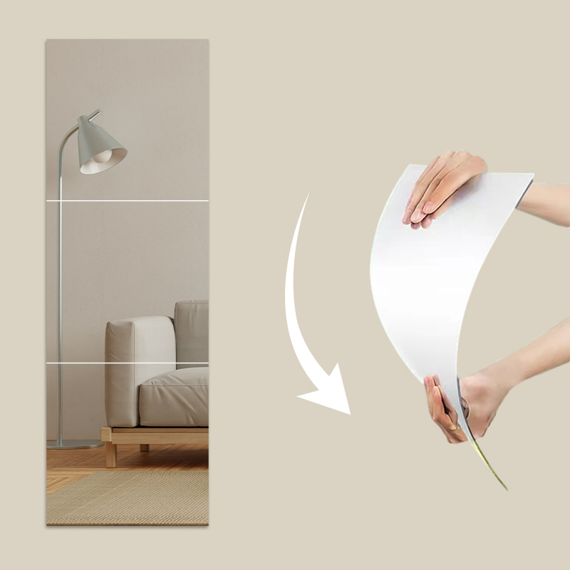 Combo 3 Gương Dán Tường, Dán Tủ Quần Áo Soi Toàn Thân, Decor Phòng, Trang Trí Nội Thất Kích Thước 30x30cm