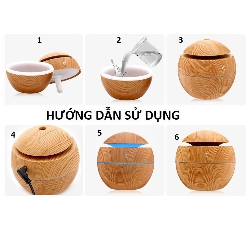 Máy xông tinh dầu VÂN GỖ TRÒN cao cấp