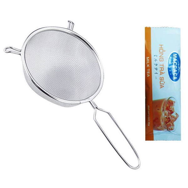 Vá Lọc Trụng Mỳ Bún Inox 15cm Nhật Bản + Tặng Hồng Trà Sữa  Maccaca 20g