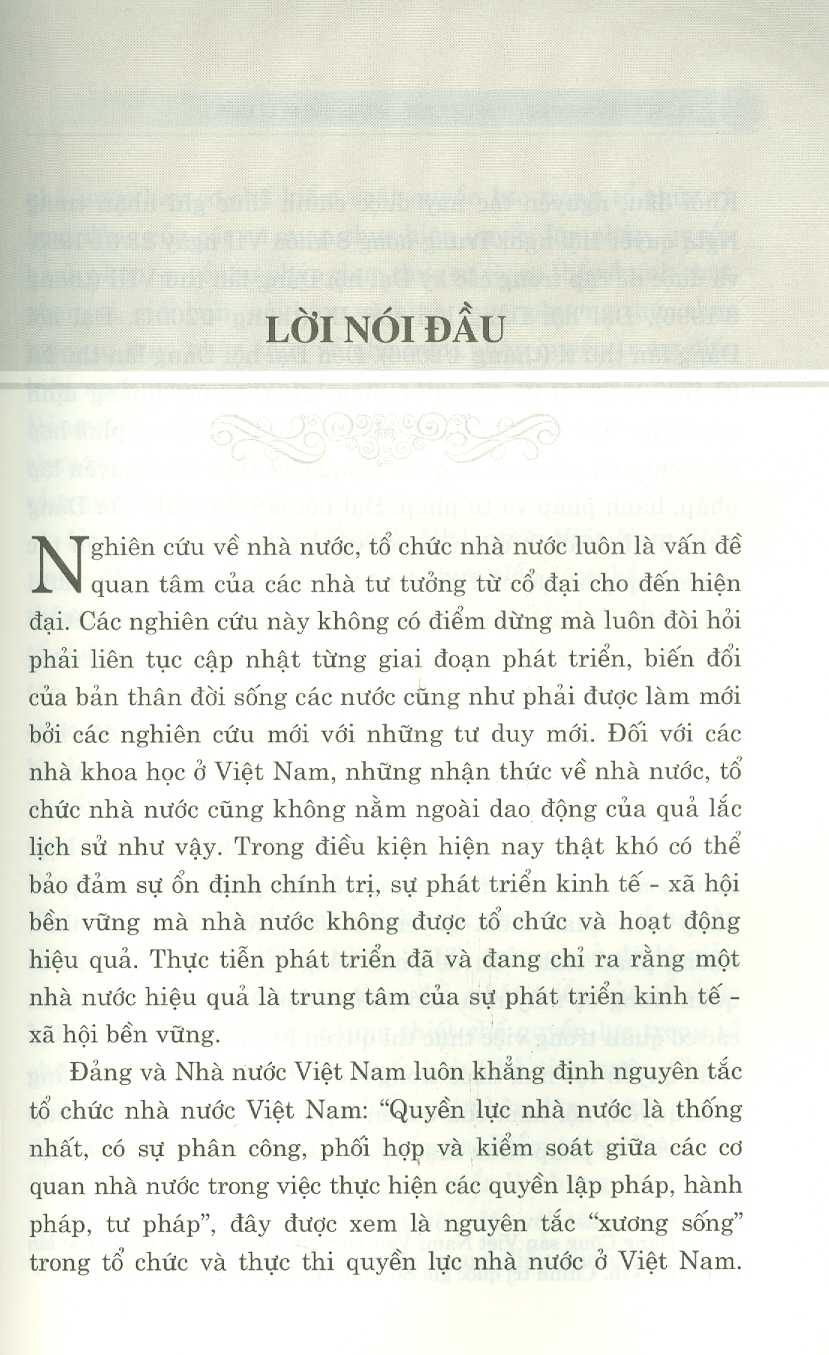 Tổ Chức Nhà Nước Việt Nam Hiện Nay - Những Vấn Đề Lý Luận Và Thực Tiễn