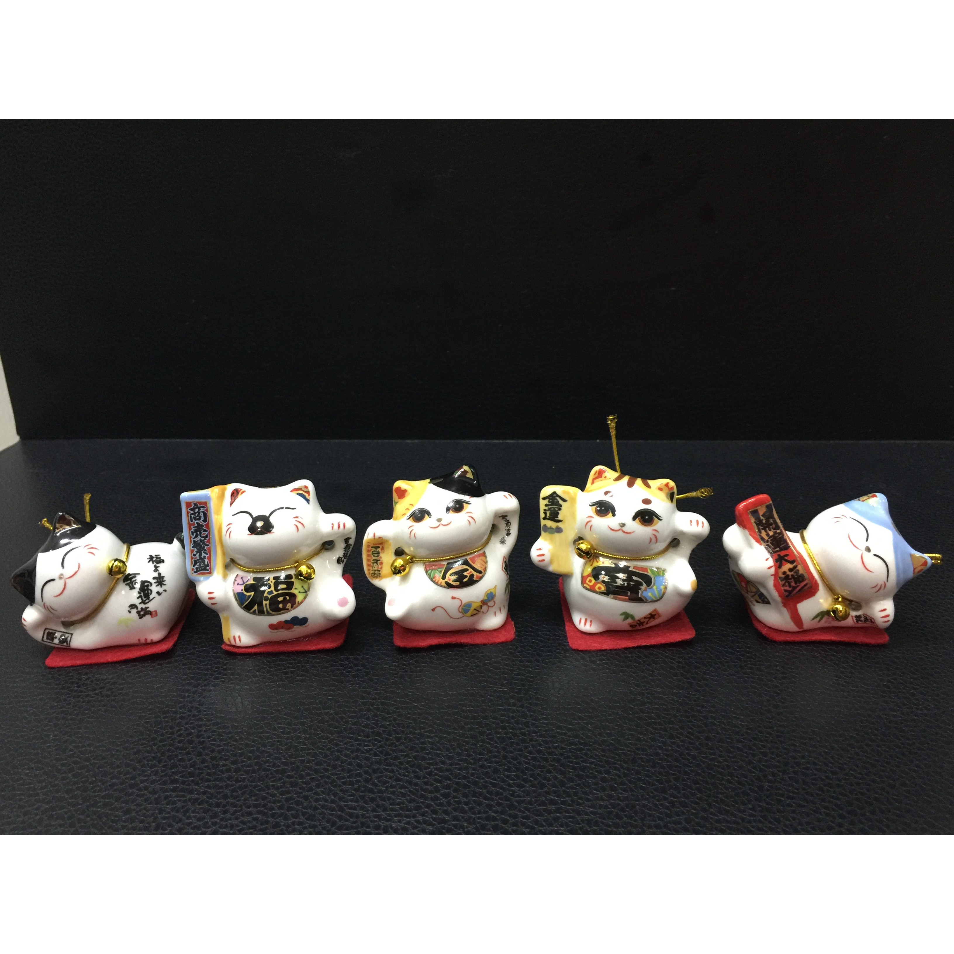 Bộ 5 chú mèo "thần tài" - Maneki Neko - bằng sứ cao cấp - Cỡ trung 02