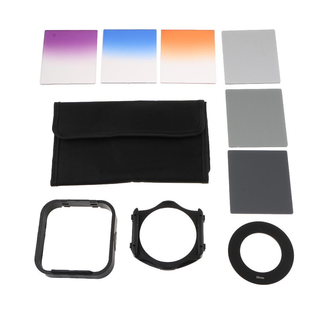 Color Filter Set Kit for DSLR Camera Lens Accessory Bundle 52mm with Adapter