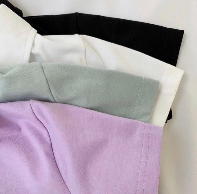 Áo croptop polo cổ bẻ trơn 4 màu