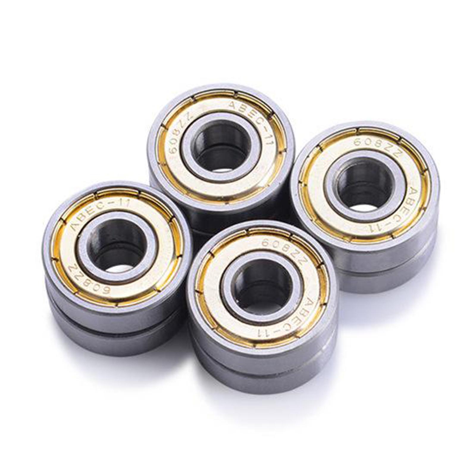 10x Skateboard Bearing Metal Double Sealed Scooter Inline Hockey Wheel Roller