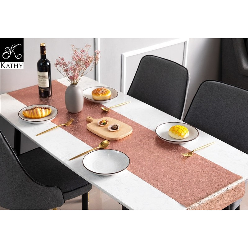 Table runner hoa nhí hồng 33x150cm 7169H ROSE