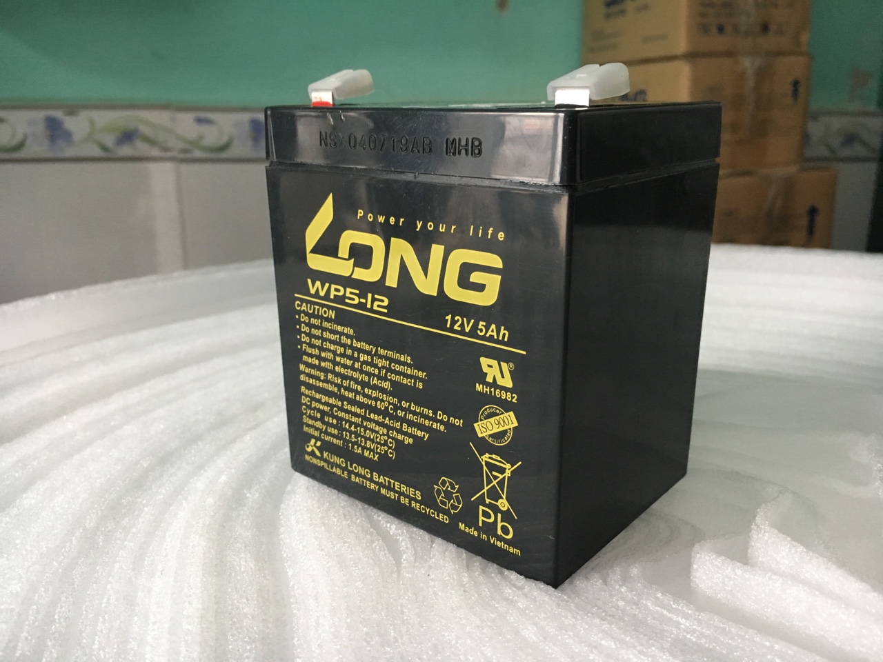 Ắc Quy Kín Khí Long 12V 5Ah WP5-12 - (PDC-TECH) - Hàng Chính Hãng