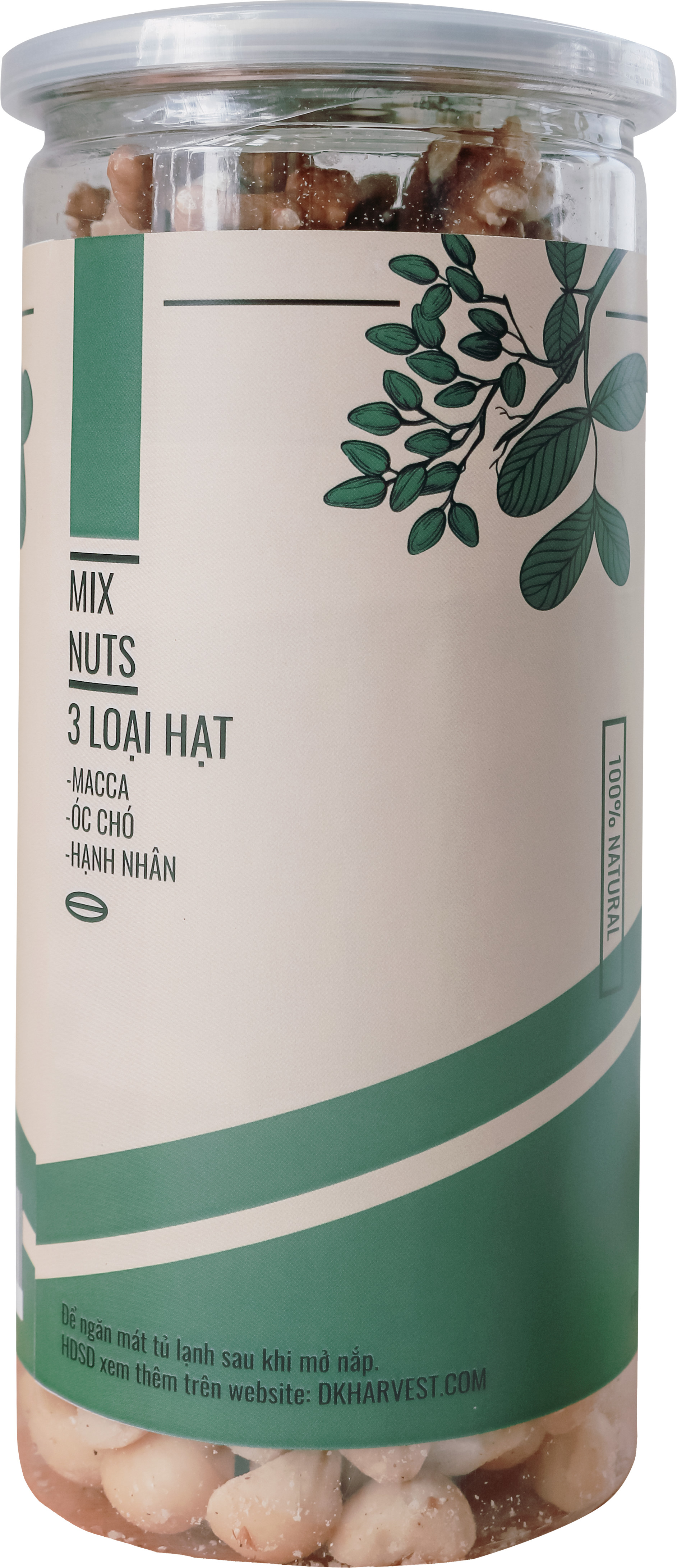 Hạt Mix 3 Loại (Óc chó - Hạt Macca - Hạnh Nhân) 500g TẶNG Yến Mạch Cán Mỏng 500g DK HARVEST