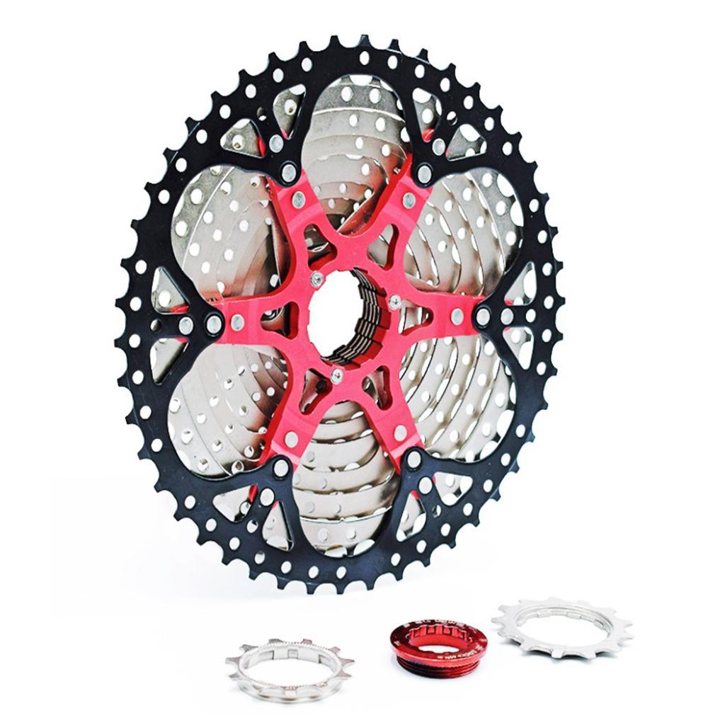 Speed Freewheel 9 / 10 Speed 11-42T, Speed Cassette Gear, Sprocket Bike Cassette Flywheel for Mountain Bike, Road Bicycle