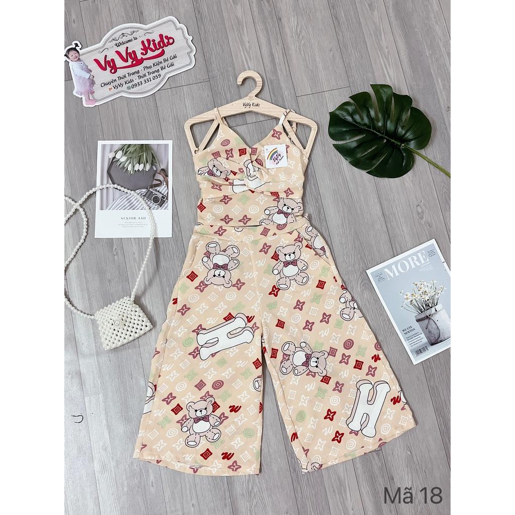 Sét đồ bé gái, set bé gái mẫu gấu quần ống rộng thời trang VyVy Kids Fashion