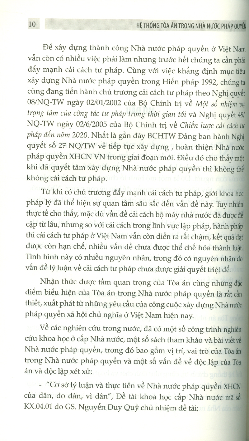 Hệ Thống Toà Án Trong Nhà Nước Pháp Quyền (Tái bản lần 1 có chỉnh sửa, bổ sung) - Nguyễn Đăng Dung (Chủ biên)
