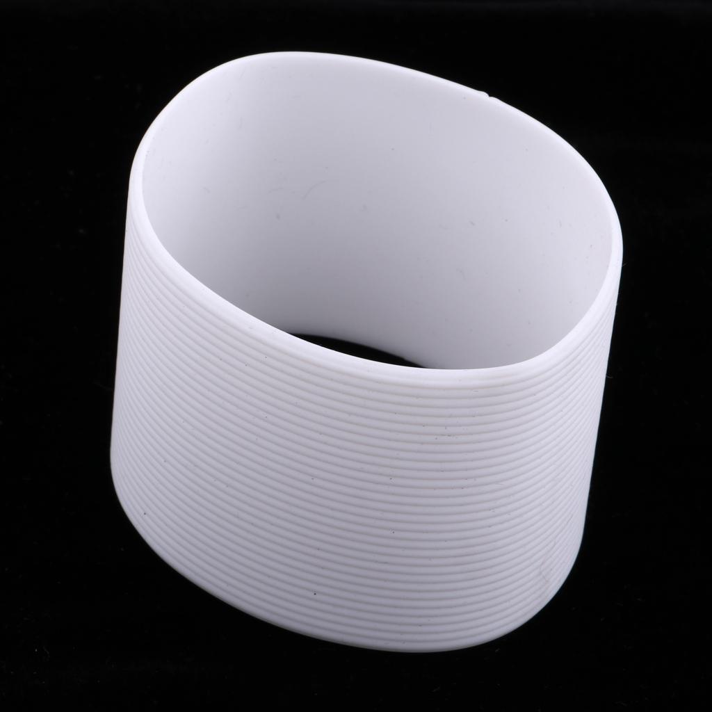 Silicone Sleeve for Sports Water Cup Glass Bottles , White Color