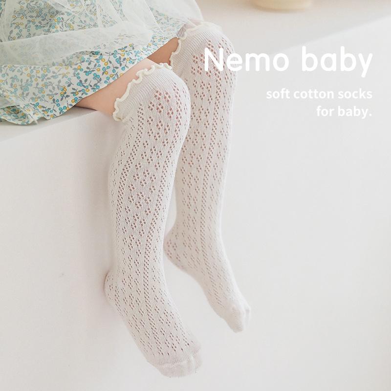 Tất/vớ cổ cao lưới trơn phong cách Hàn Quốc cao cấp Nemo Baby cho bé freesize