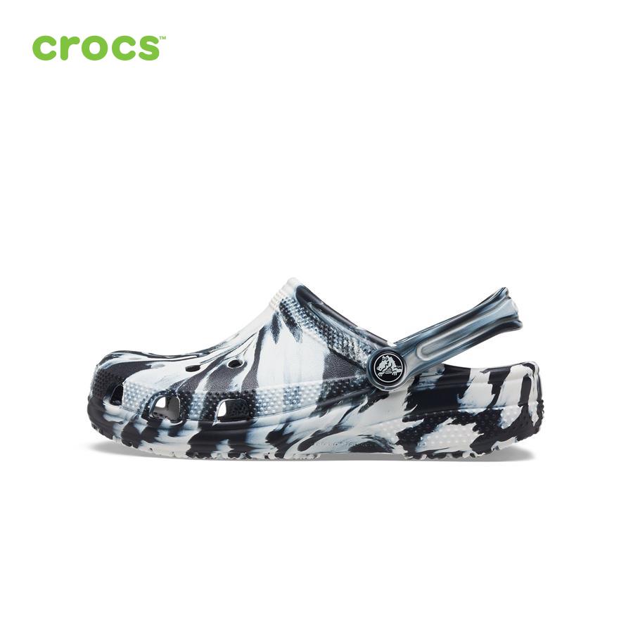 Giày lười trẻ em Crocs FW Classic Clog Kid Marbled Blk/Whi - 207464-066