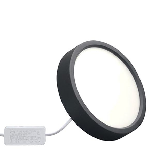 Đèn LED ốp trần 18W dạng tròn vỏ đen 3 màu TLC
