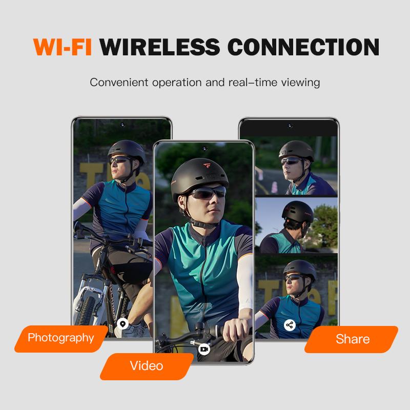 Đèn Pha Video WIFI Camera Ánh Sáng HD 1080P IPX5 Đèn LED Chống Nước Cho Cắm Trại Ngoài Trời Đi Xe Đạp Leo Núi Đi Bộ Đường Dài Thể Thao