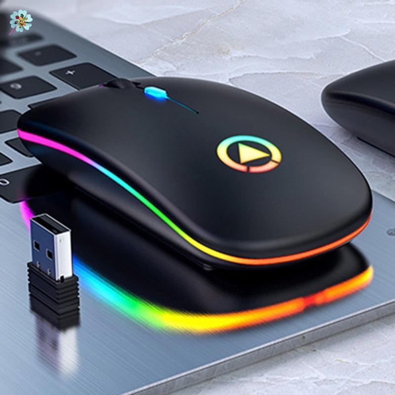 RdystokChuột Quang Không Dây Có Đèn LED Cổng USB Cho Máy Tính