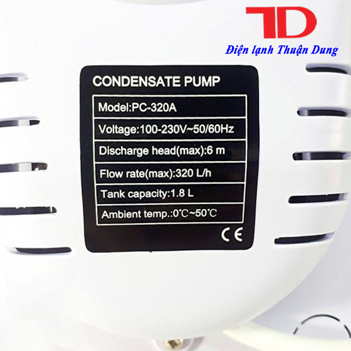 Máy Bơm Thoát Nước Máy Lạnh Cao Cấp WIPCOOL PC320A Có Khoang Chứa Nước Lớn