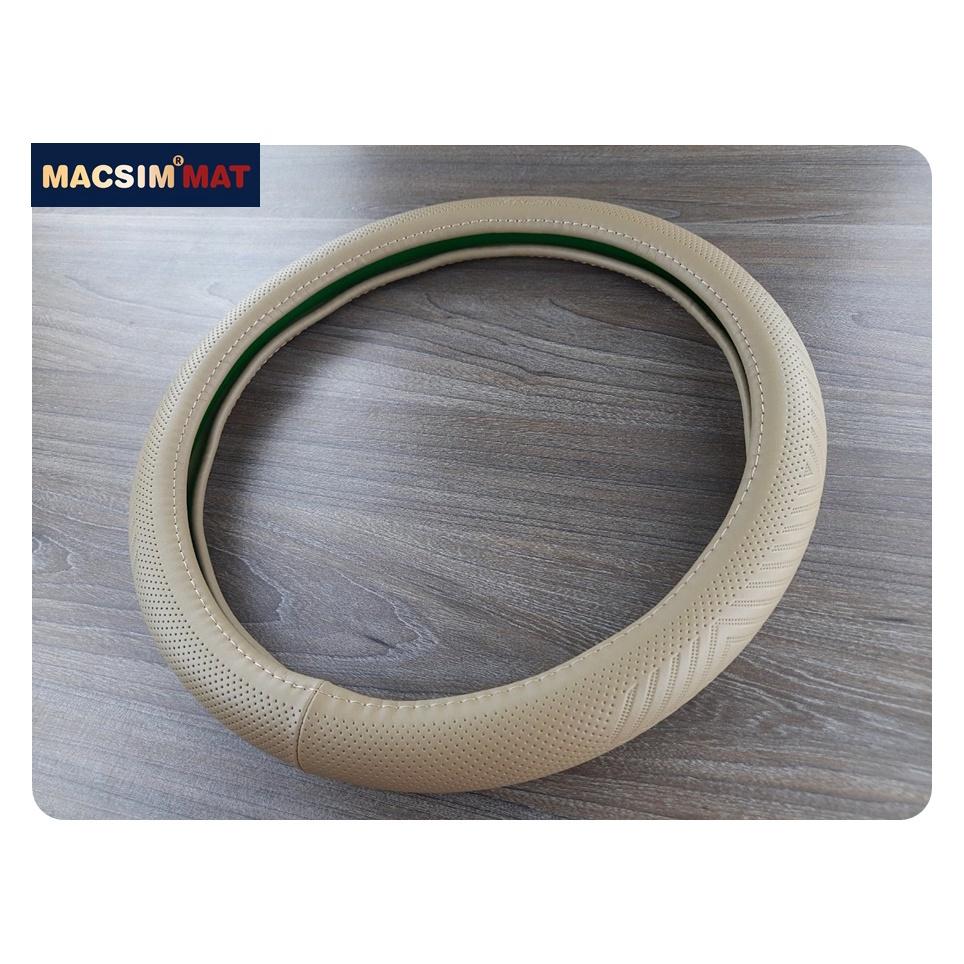 Bọc vô lăng cao cấp Macsim mã L616 mới chất liệu da thật - Khâu tay 100% size M màu đen, mầu be, mầu nâu