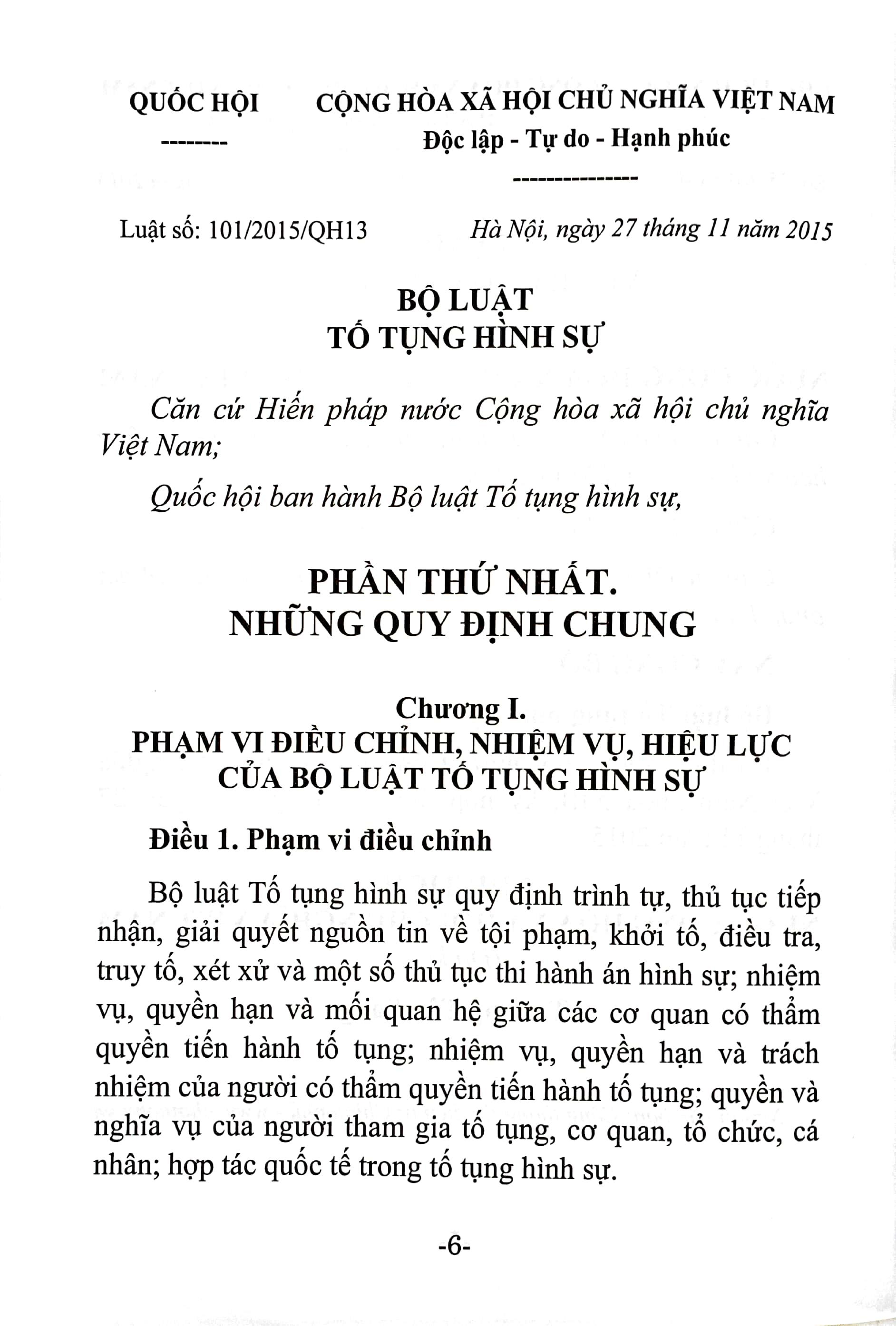 Bộ luật Tố Tụng Hình Sự (Hiện Hành) (Sửa Đổi, Bổ Sung Năm 2021)