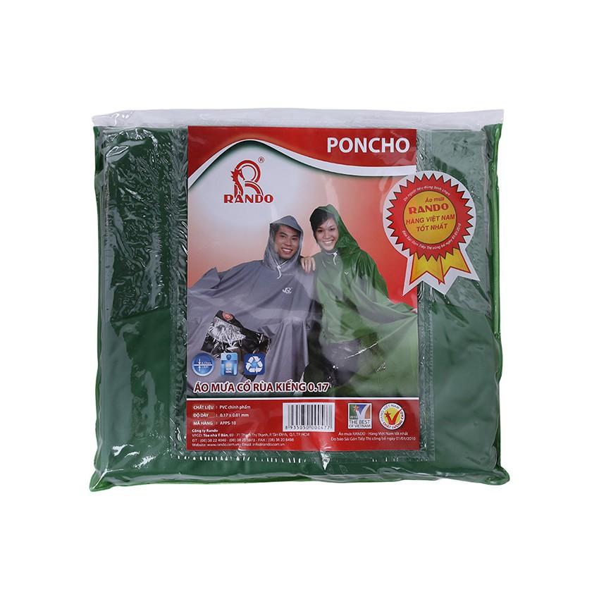 Áo mưa Poncho Cổ Rùa Kiếng 0.17mm trong suốt, bền bỉ