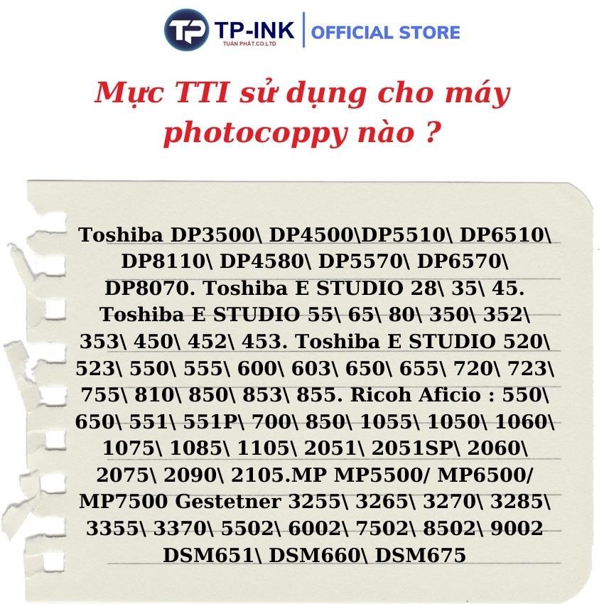 Mực đổ photo,Mực túi photo TTI 1kg cho các dòng máy photo Toshiba, Ricoh trọng lượng 1000gram