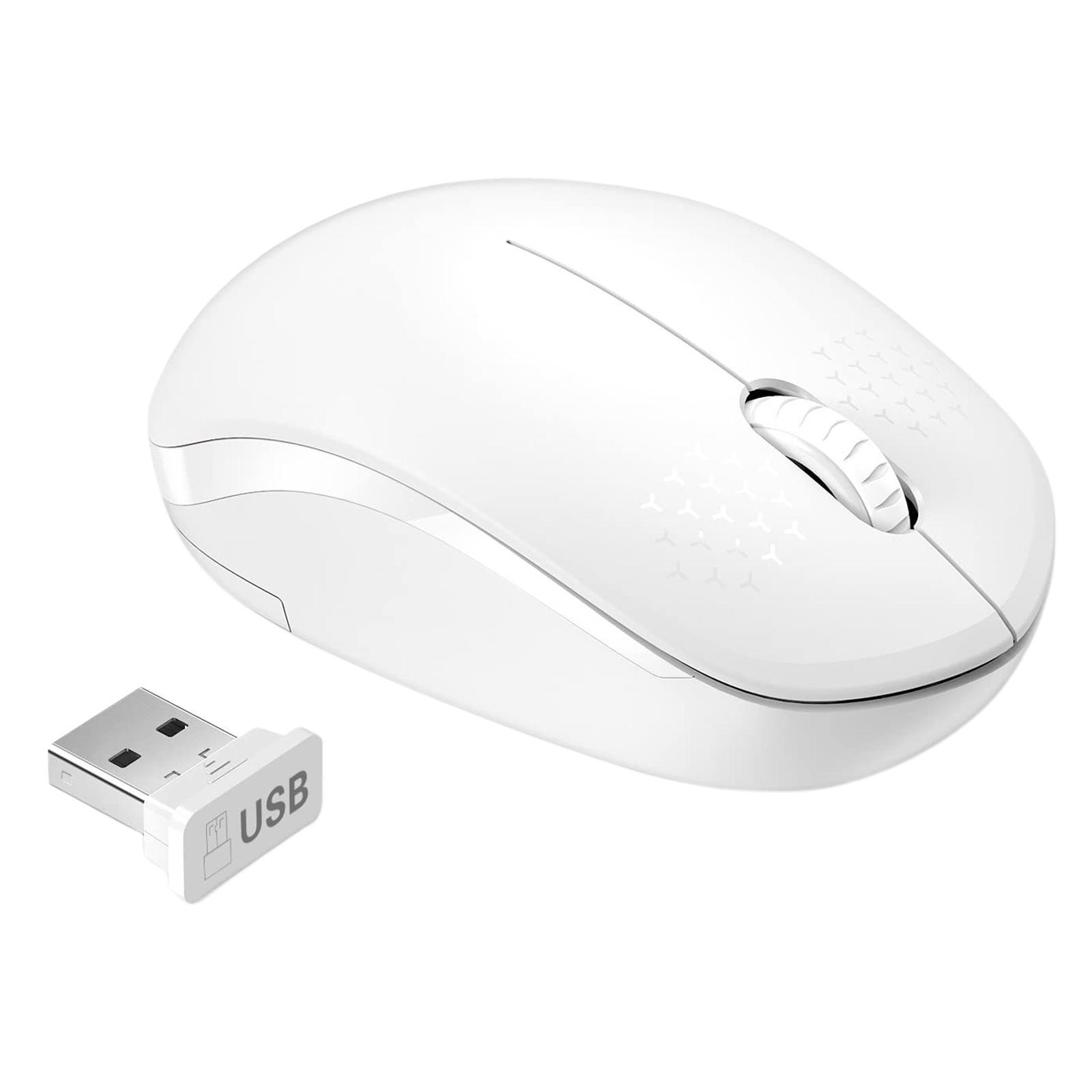 2.4G Wireless Mouse With USB Receiver For White Tablet PC