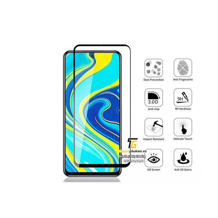 Tấm dán kính cường lực full 5D Xiaomi Redmi Note 9s, Note 9 Pro, Note 9 Pro Max   tràn màn hình