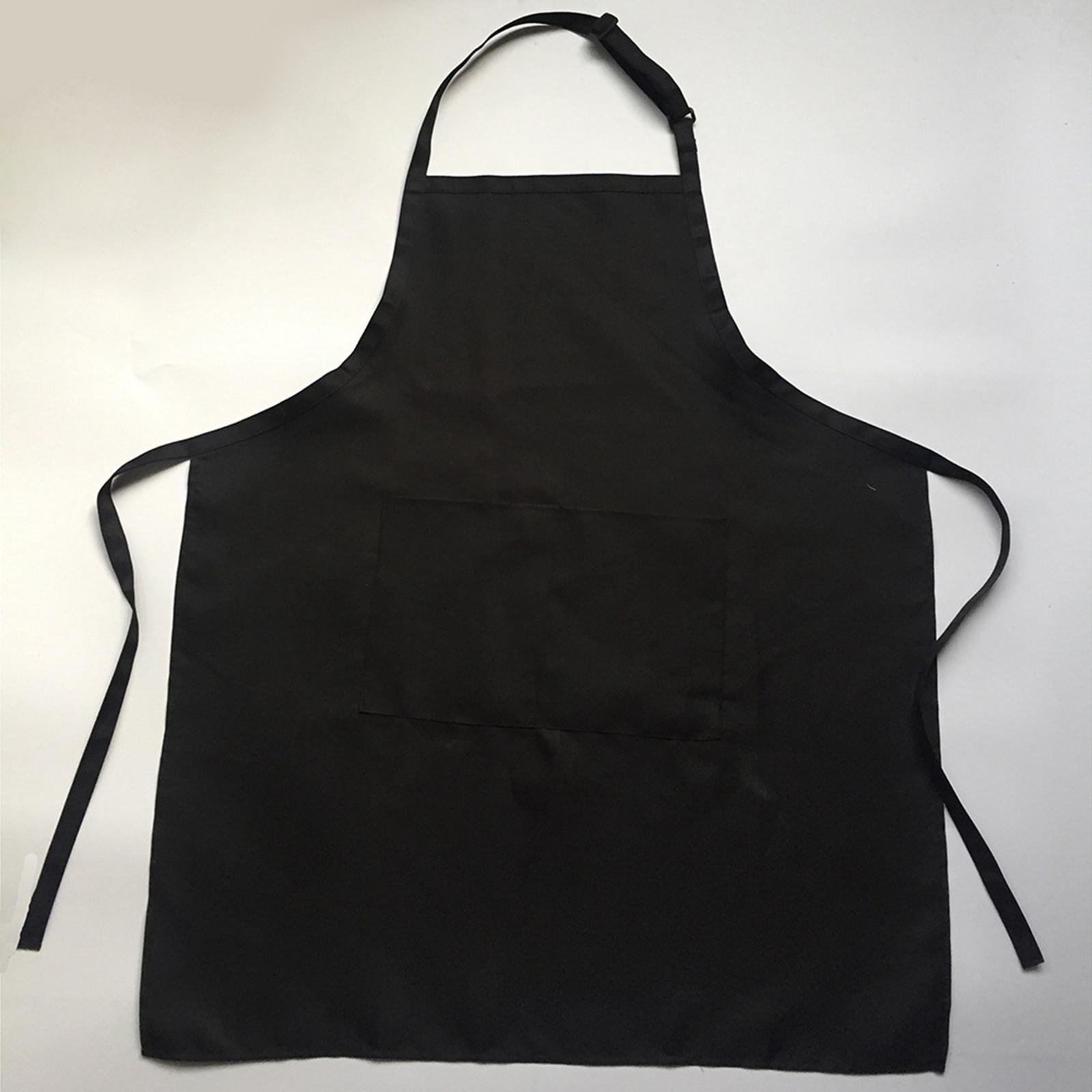 2X Men Women Cooking Apron with Large Pocket Baking Cooking Kitchen Apron Black