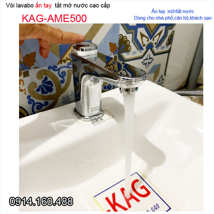 Vòi lavabo lạnh ấn tay KAG-AME500 , Vòi chậu thiết kế sang trọng nước mạnh sử dụng tốt