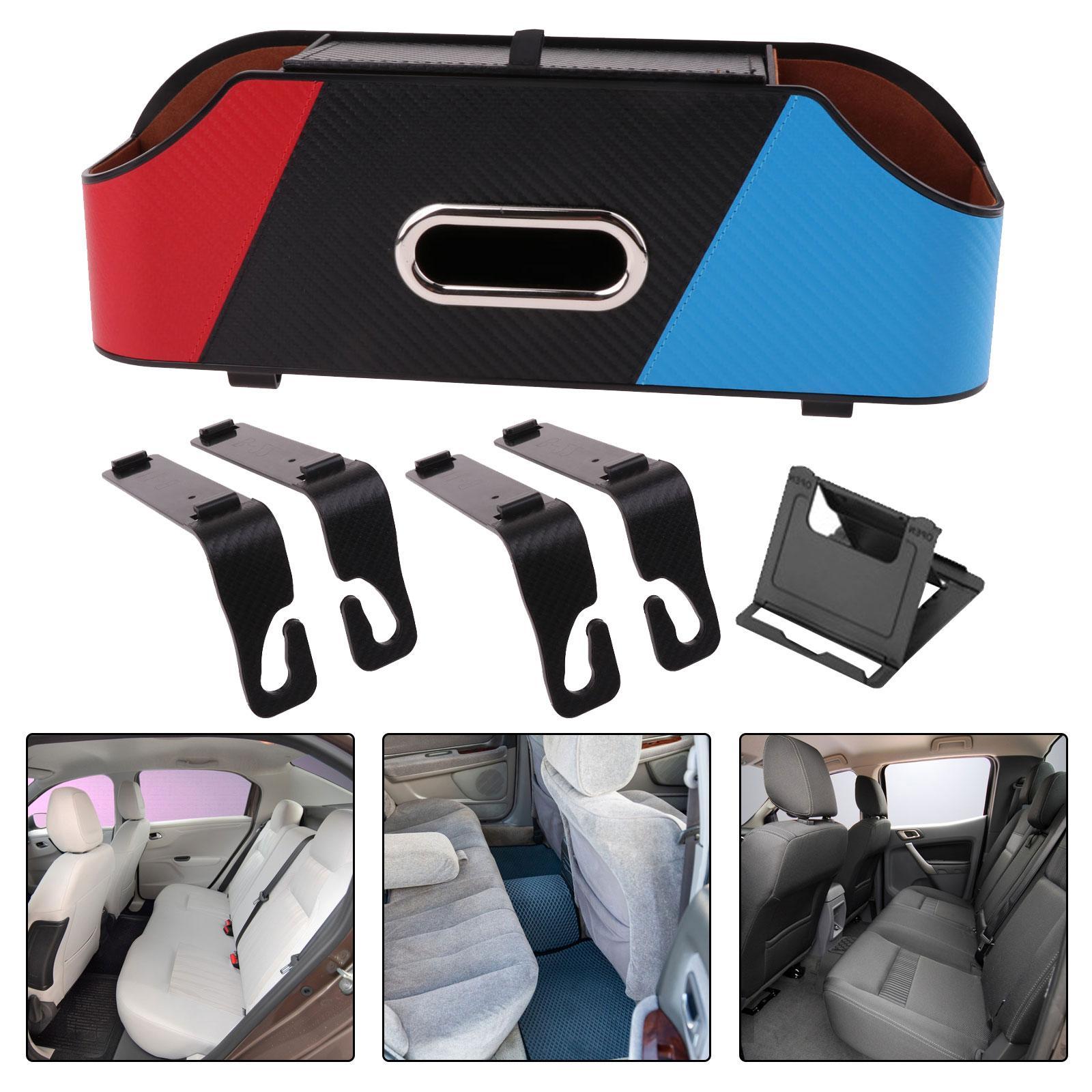 Car Seat Back Organizer Tissue Box Keep Tidy Travel Accessories 2 Cup Holder