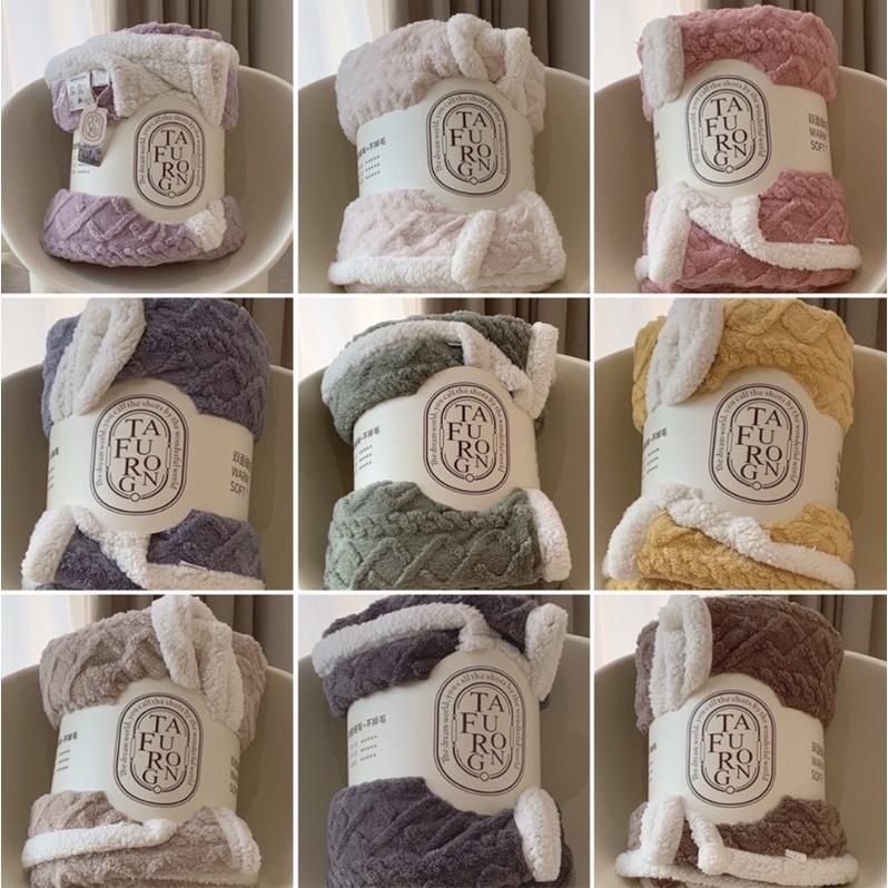 Chăn Lông Cừu, Chăn Len Lông Cừu TAFURONG Loại Mỏng Và Dày Mùa Đông Mẫu Hot Hit 2021