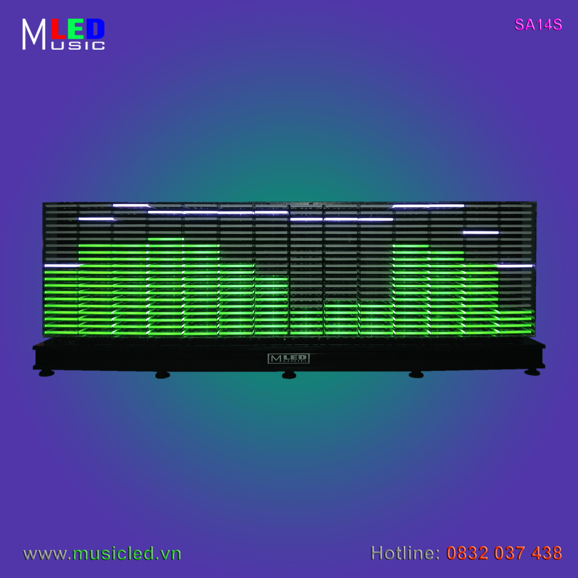 Dàn đèn Music LED nháy theo tần số nhạc 14 cột để bàn