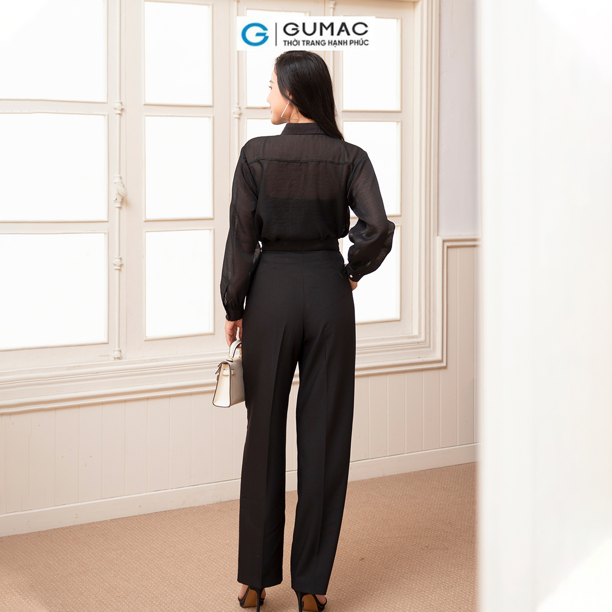 Quần ống suông xếp ly thời trang GUMAC QD10016