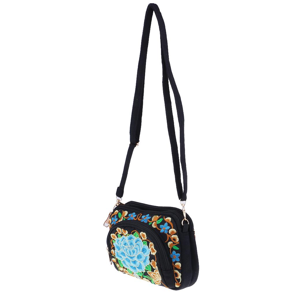 Fashion Ladies Embroidery Canvas Polyester Cotton Crossbody Bag Shoulder Bag Shoulder Bag Travel Bag