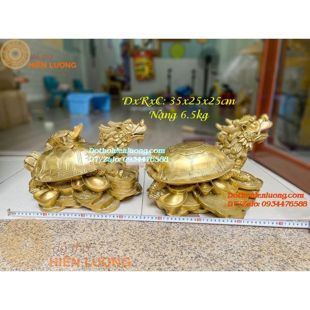 Long Quy Bát Quái Và Long Quy Cõng Con Ngồi Bệ Tiền Bằng Đồng Nguyên Chất Kích Thước 35x25x25cm, Nặng 6,5kg Đẹp