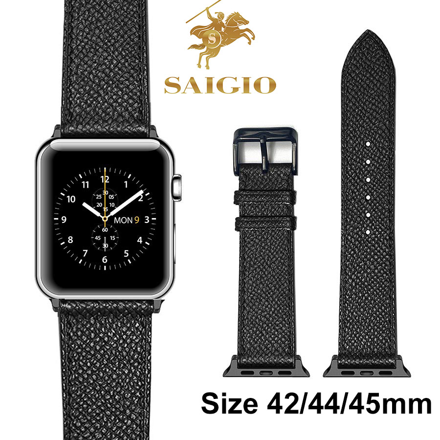 Dây Đồng Hồ Apple Watch 49mm 45mm 44mm 42mm, Chất Liệu Da Bê EPSOM Thảo Mộc Cao Cấp, Nhập Khẩu Từ Châu Âu, Dây Đeo Phong Cách Hiện Đại và Sang Trọng, Tương Thích Các Phiên Bản Series Ultra2/Ultra/SE2/SE/10/9/8/7/6/5/4/3/2/1