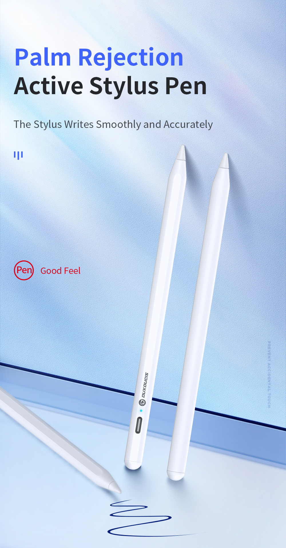 Bút cảm ứng Dux Dicis Palm Rejection Stylus Pen Dành Cho iPad Pro/Ipad Air/Ipad Mini/Ipad Gen 6,7,8,9,10 - Hàng Chính Hãng