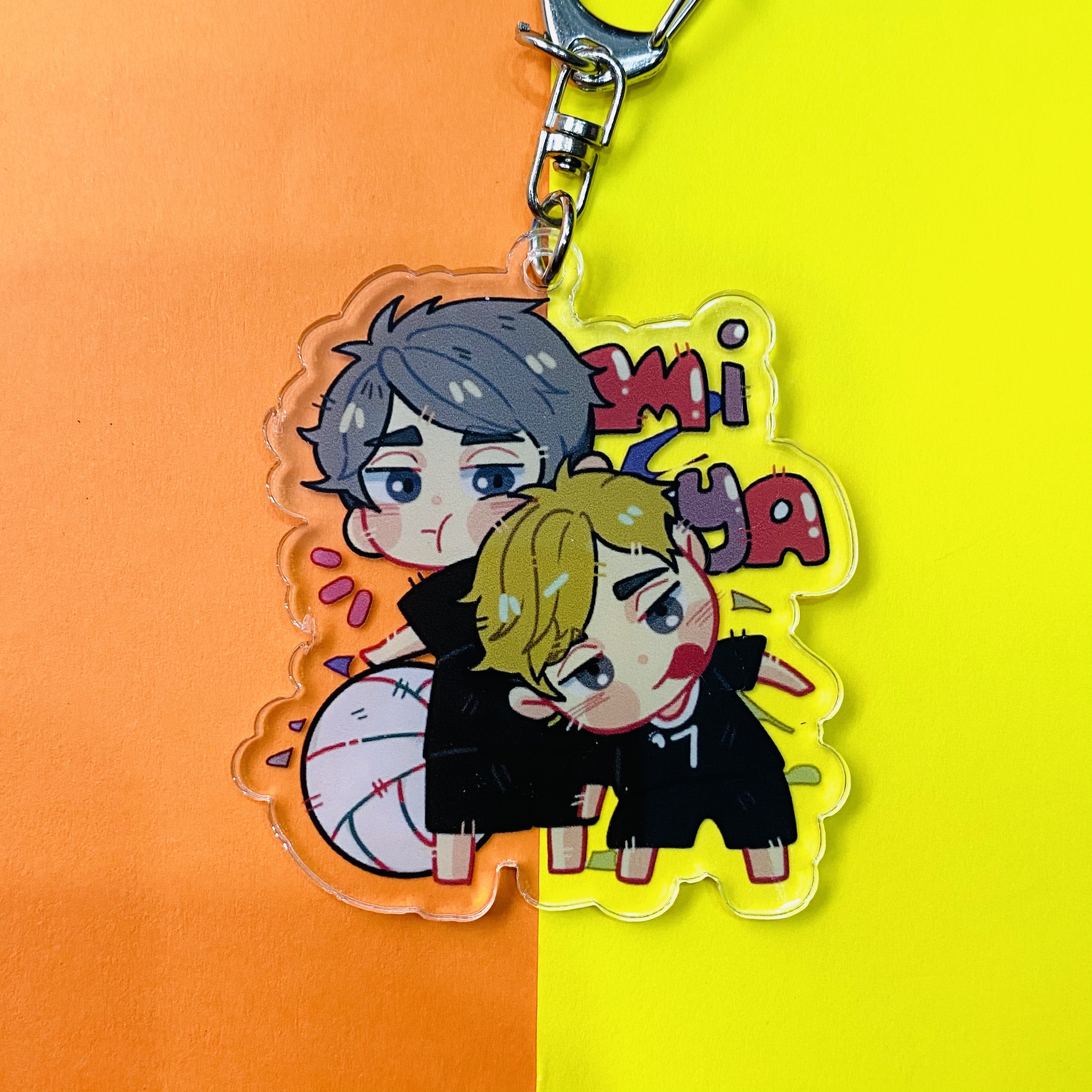 ( Mica trong acrylic ) Móc khóa Haikyuu!! Vua bóng chuyền ver couples quà tặng xinh xắn dễ thương chibi anime (MẪU GIAO NGẪU NHIÊN)