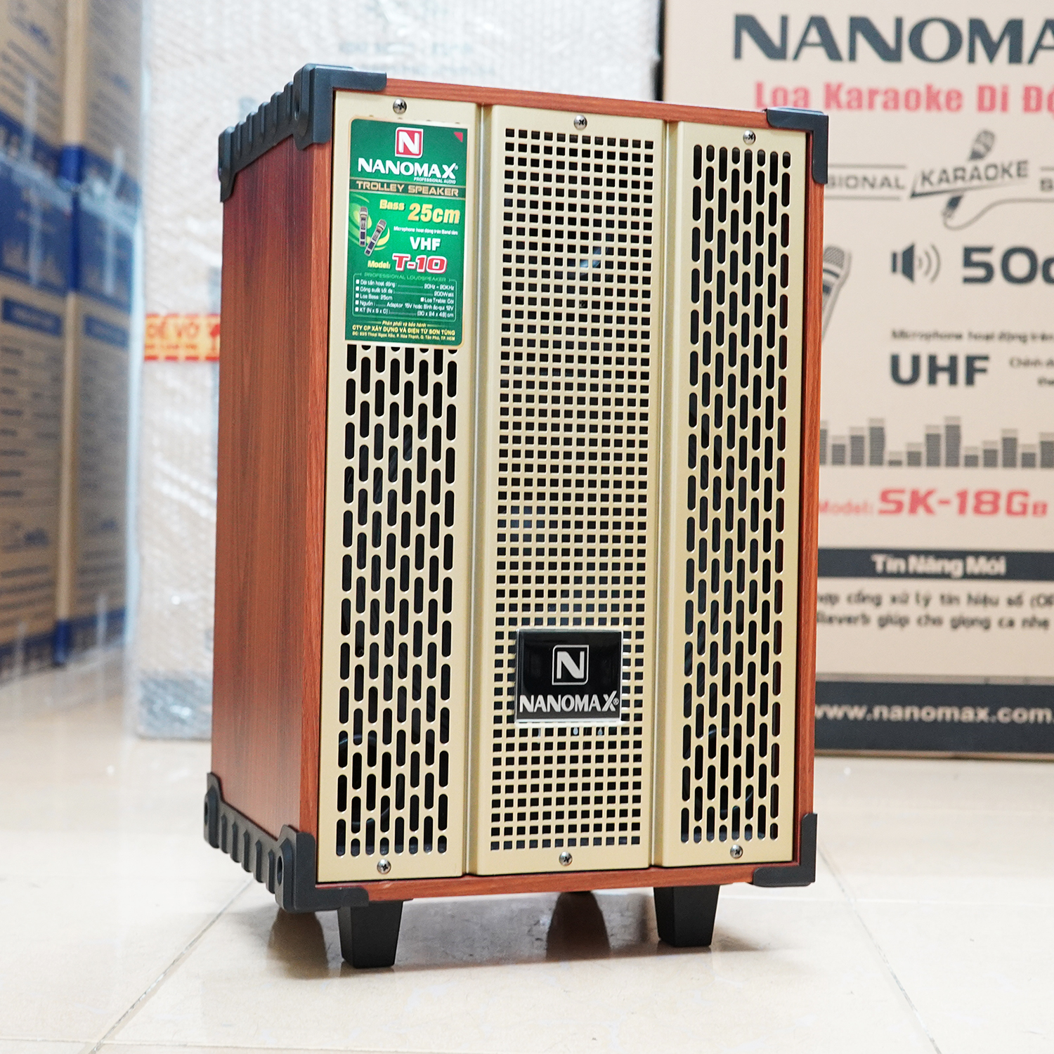 Loa Kéo Karaoke Mini Nanomax T-10 Bass 2.5 Tấc 25cm Công Suất 200W Có Đọc USB Thẻ Nhớ Hàng Chính Hãng