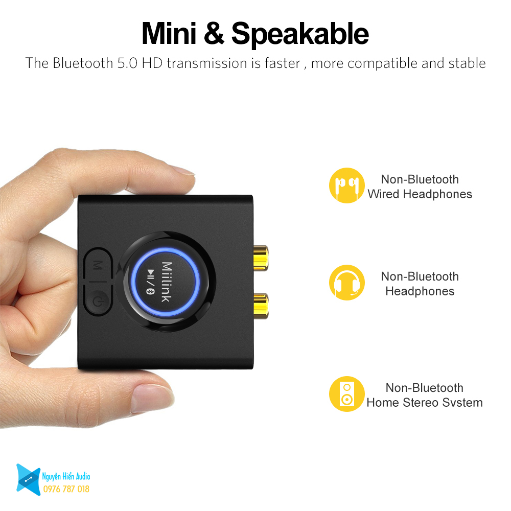 Bộ thu âm thanh Bluetooth 5.0 ML200 tích hợp pin