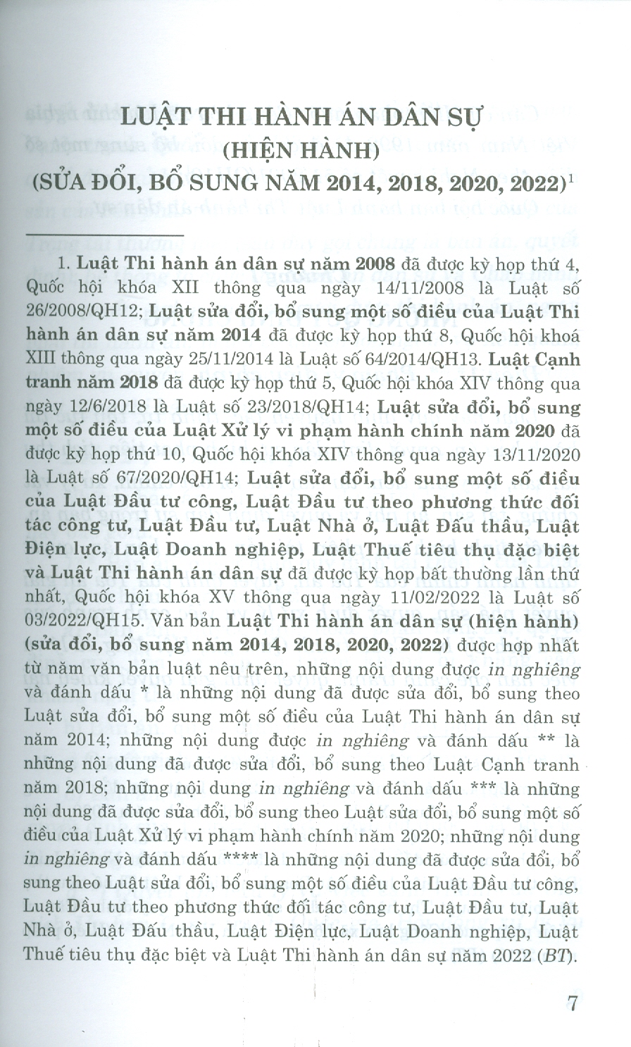 Luật Thi Hành Án Dân Sự (Hiện Hành) (Sửa Đổi, Bổ Sung Năm 2014, 2018, 2020, 2022)