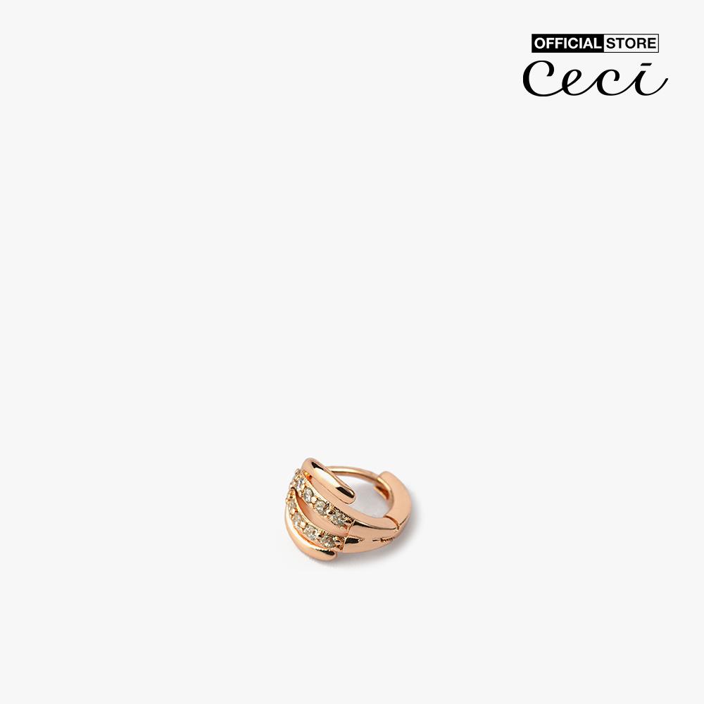 CECI - Khuyên tai nữ khoen tròn đính đá thời trang CC1-04000031