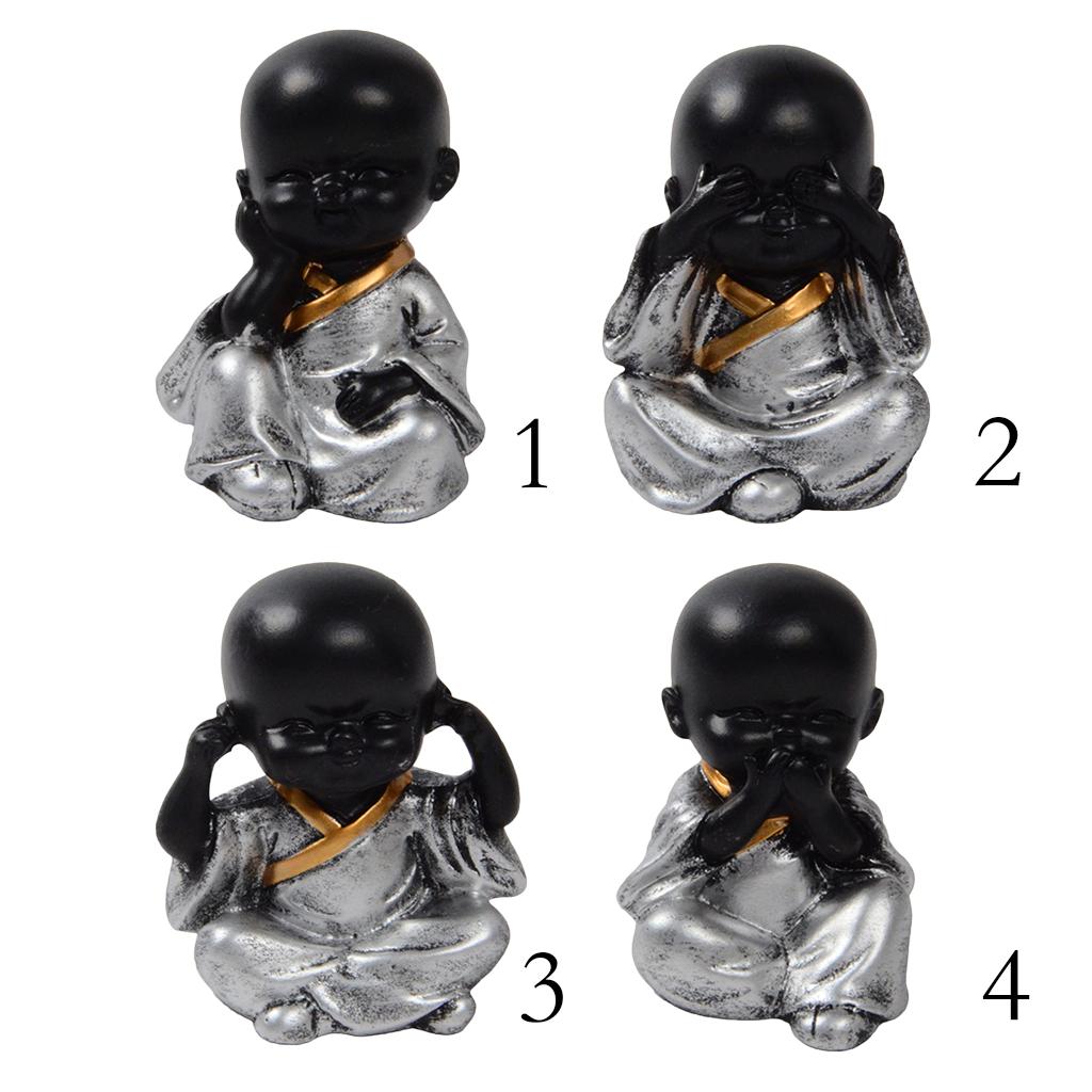 Ceramic Small Buddha Statue Monk Figurine Tea pet Ornaments Style01