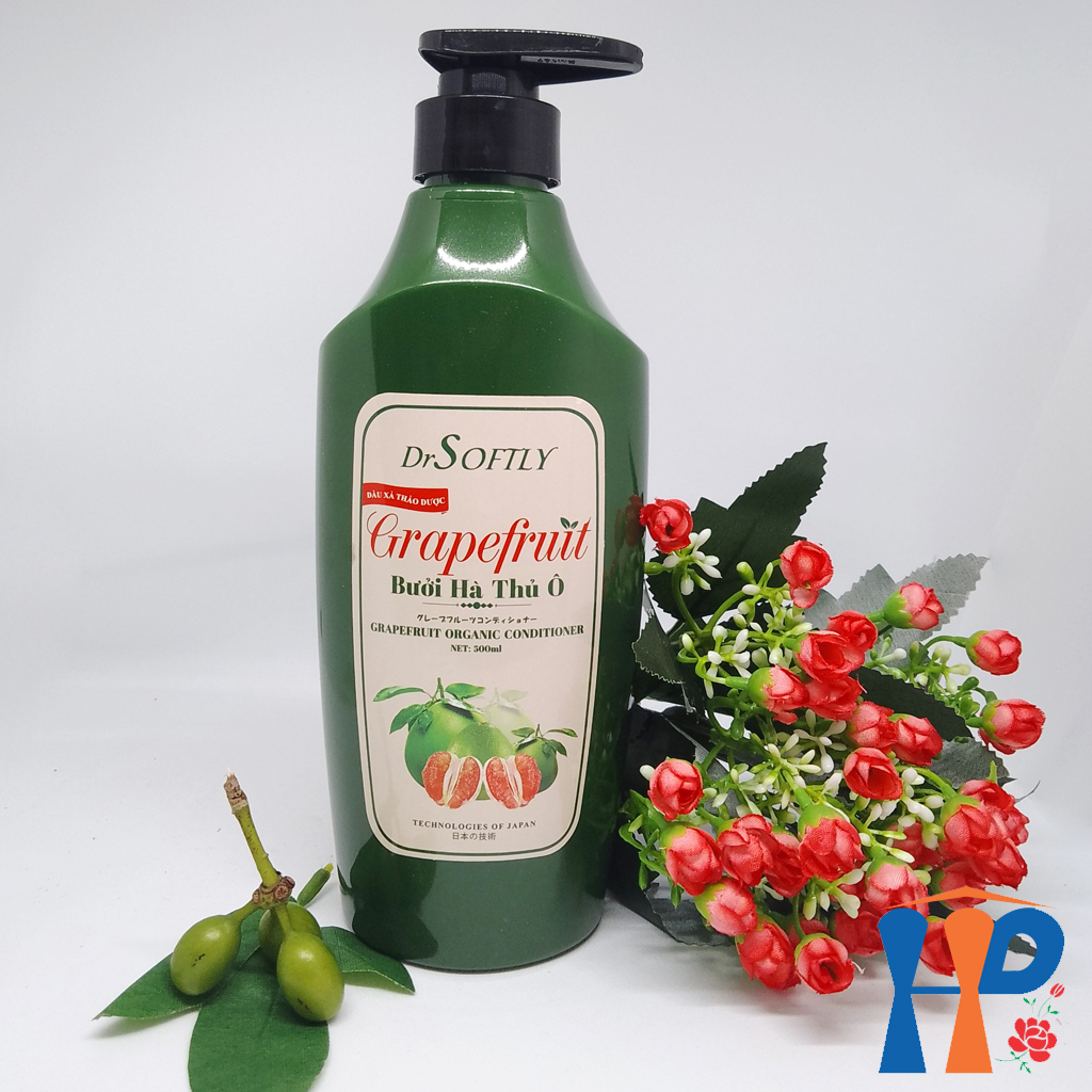 Dầu xả thảo dược Bưởi Hà Thủ Ô DrSoftly Grapefruit Organic Conditioner (sạch gàu, ngăn ngừa gãy rụng, xơ rối, dưỡng tóc đen mượt) Hani Peni